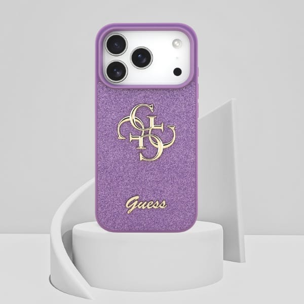 Etui Guess Fixed Glitter Big 4G do       iPhone 17 Pro liliowy