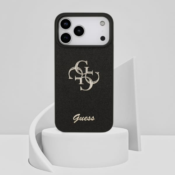Etui Guess Fixed Glitter Big 4G do       iPhone 17 Pro Max czarny