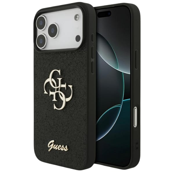 Etui Guess Fixed Glitter Big 4G do       iPhone 17 Pro Max czarny