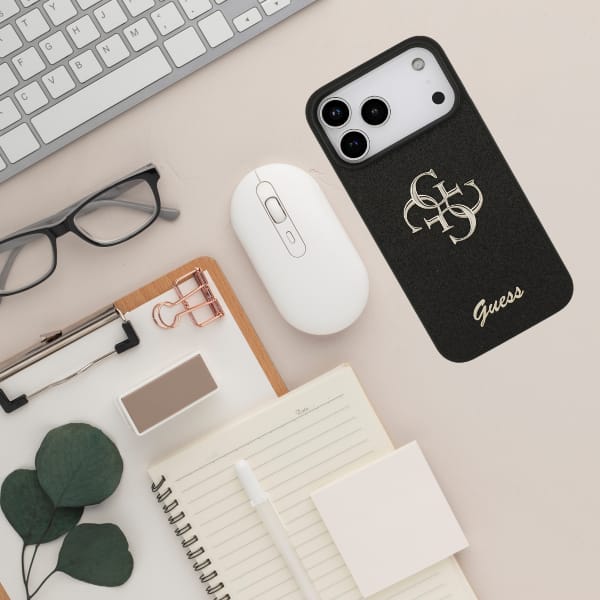 Etui Guess Fixed Glitter Big 4G do       iPhone 17 Pro Max czarny