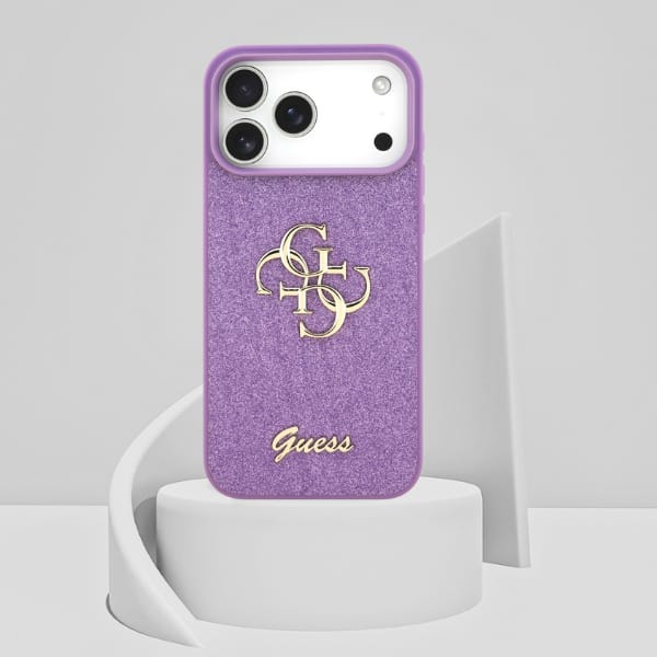 Etui Guess Fixed Glitter Big 4G do       iPhone 17 Pro Max liliowy