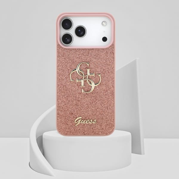 Etui Guess Fixed Glitter Big 4G do       iPhone 17 Pro Max różowy