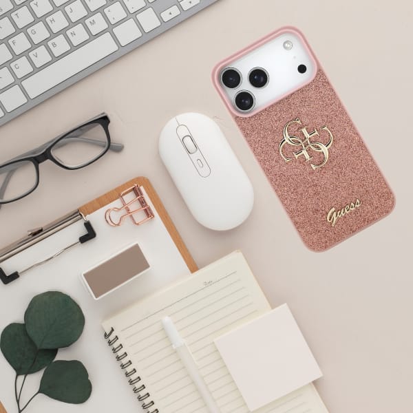 Etui Guess Fixed Glitter Big 4G do       iPhone 17 Pro Max różowy