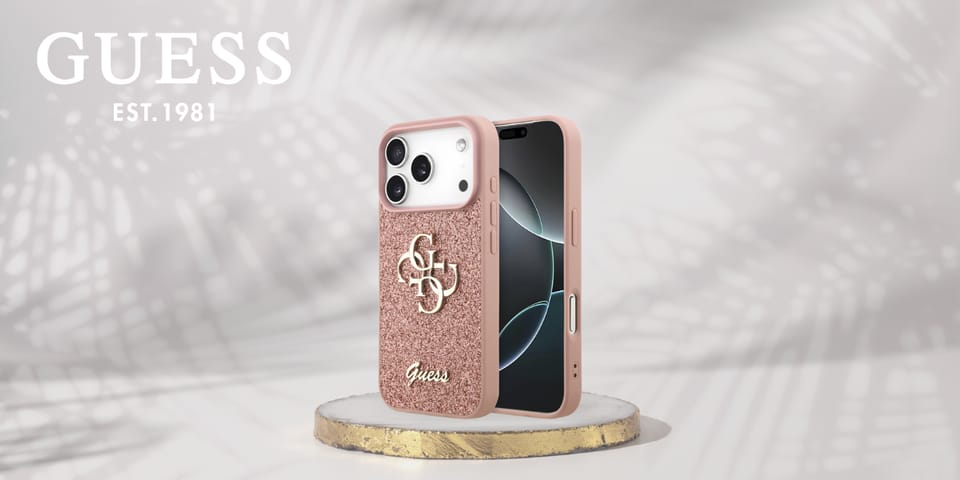 Etui Guess Fixed Glitter Big 4G do       iPhone 17 Pro różowy