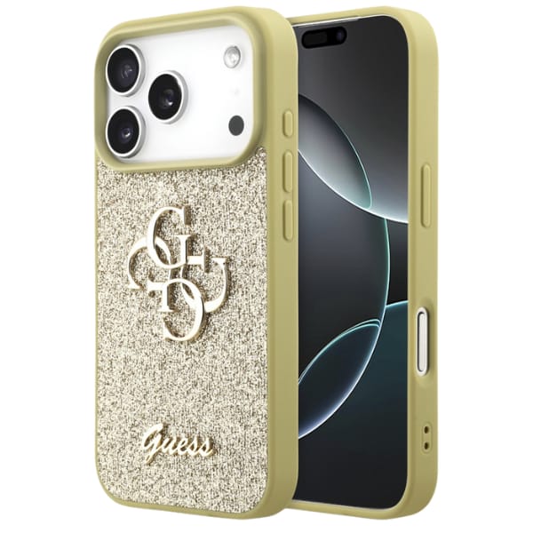 Etui Guess Fixed Glitter Big 4G do       iPhone 17 Pro złoty