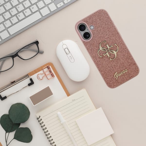 Etui Guess Fixed Glitter Big 4G do       iPhone 17 różowy