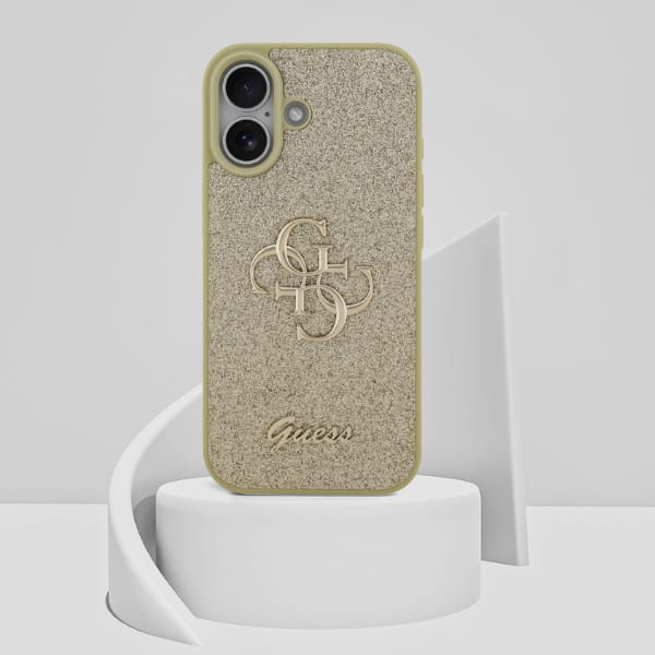 Etui Guess Fixed Glitter Big 4G do       iPhone 17 złoty