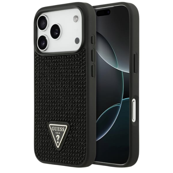 Etui Guess Rhinestone Triangle Logo do   iPhone 17 Pro czarny