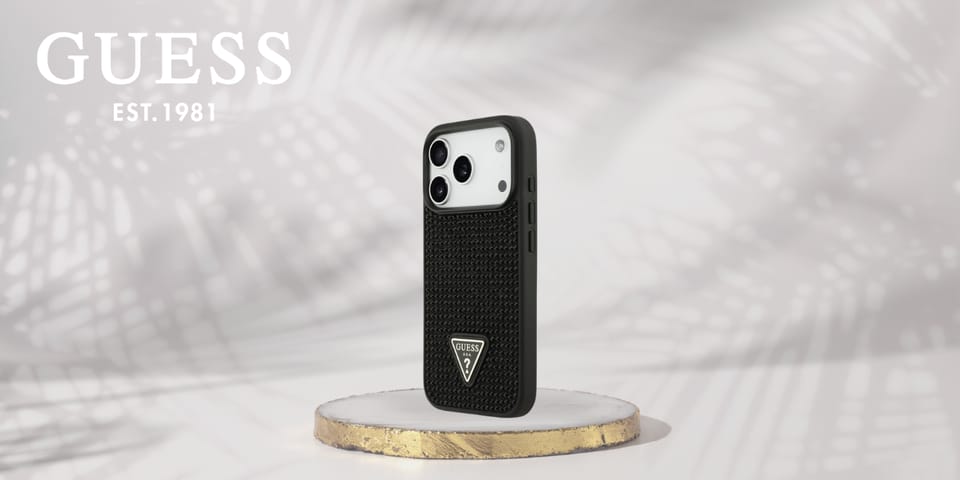 Etui Guess Rhinestone Triangle Logo do   iPhone 17 Pro czarny
