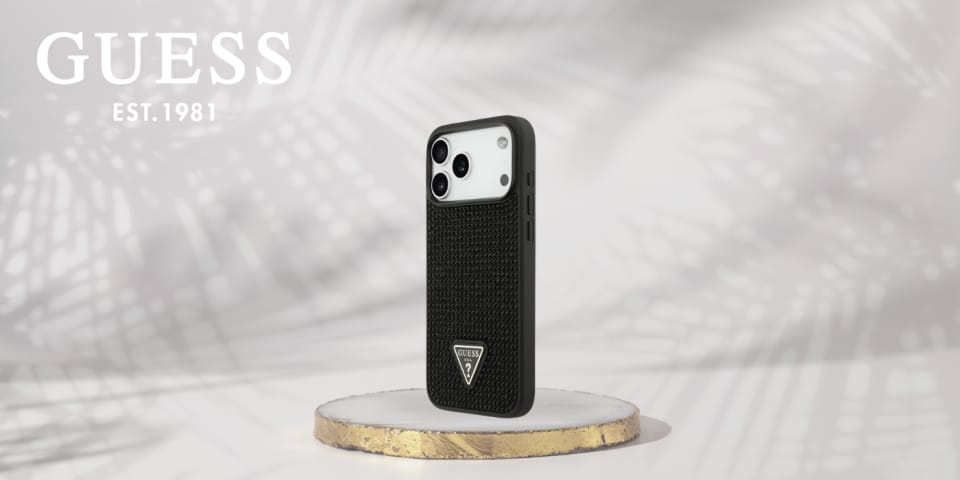Etui Guess Rhinestone Triangle Logo do   iPhone 17 Pro Max czarny