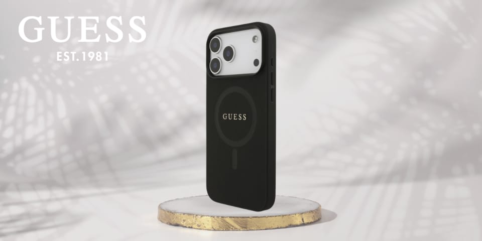 Etui Guess Saffiano Classic Logo MagSafe do iPhone 17 Pro Max czarny