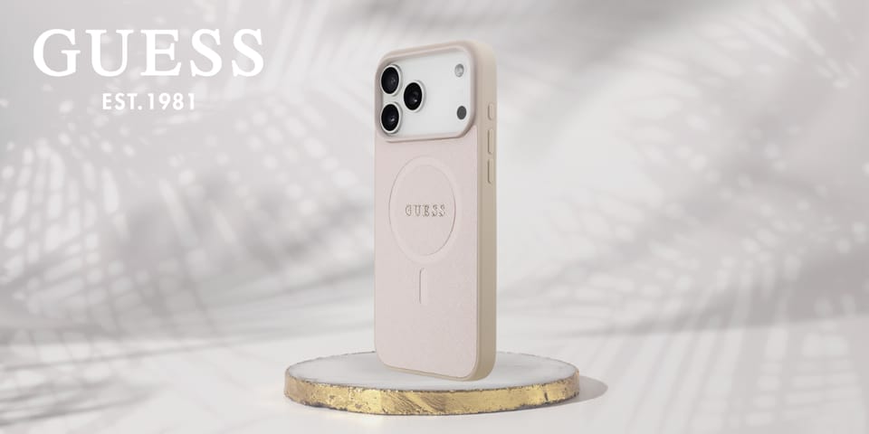 Etui Guess Saffiano Classic Logo MagSafe do iPhone 17 Pro Max różowy