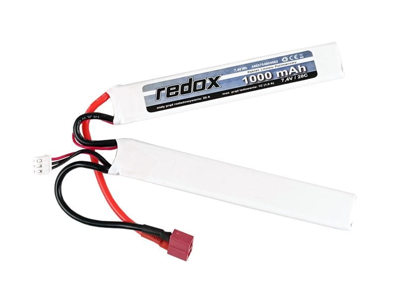 Akumulator Redox ASG 1000 mAh 7,4V 20C (rozdzielony) (1+1) - pakiet LiPo