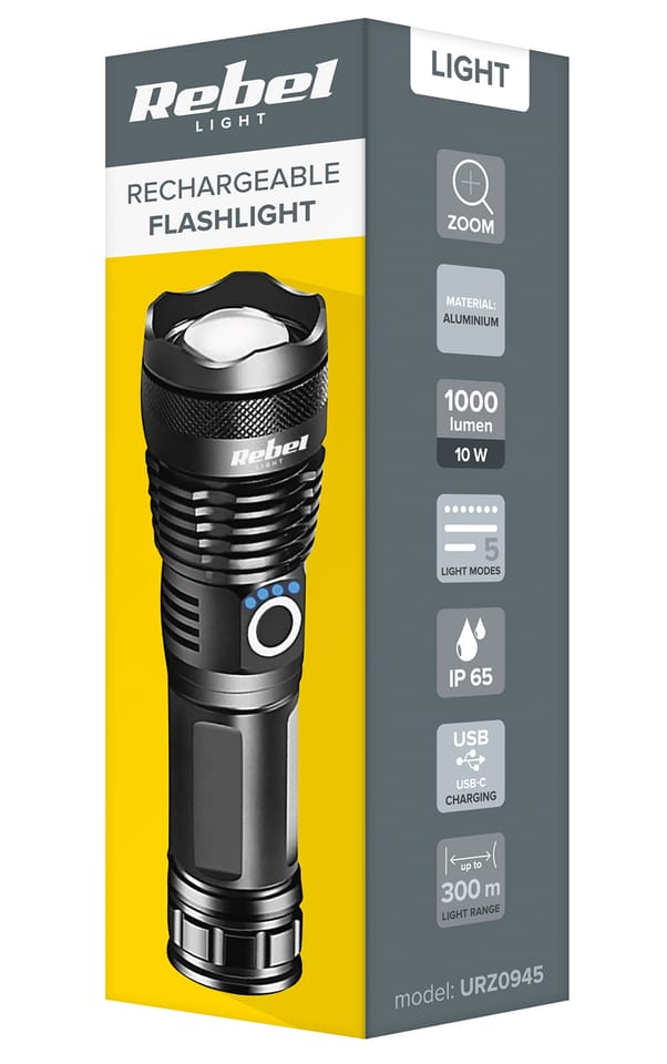 Akumulatorowa latarka LED Rebel 10W