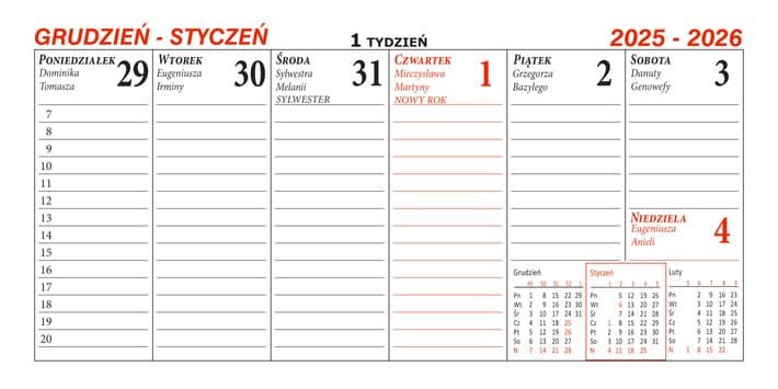 Kalendarz biurowy leżący EUROPA B4 BESKIDY