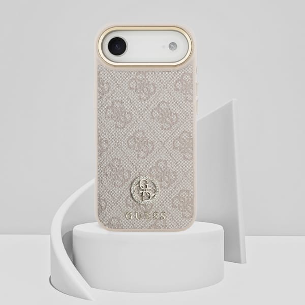 Etui Guess 4G Strass Logo & Big Strap    Metal Buttons MagSafe do iPhone Air różowy