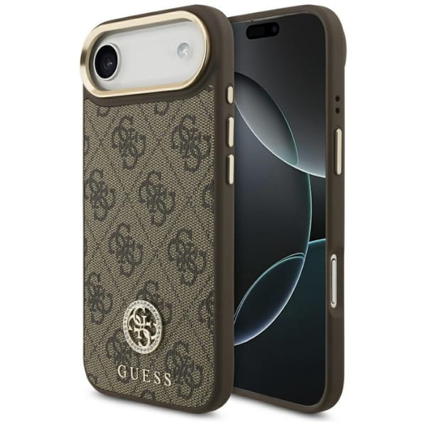 Etui Guess 4G Strass Logo MagSafe do     iPhone Air brązowy