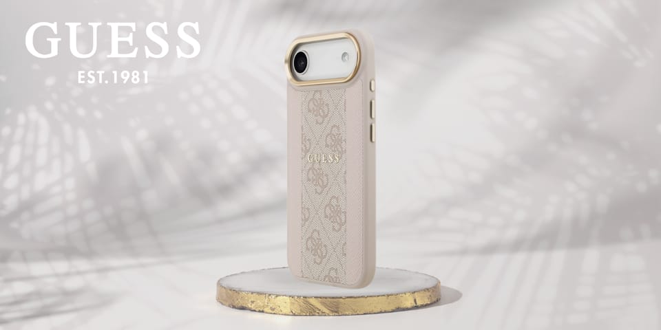 Etui Guess 4G Stripe MagSafe do iPhone   Air różowy