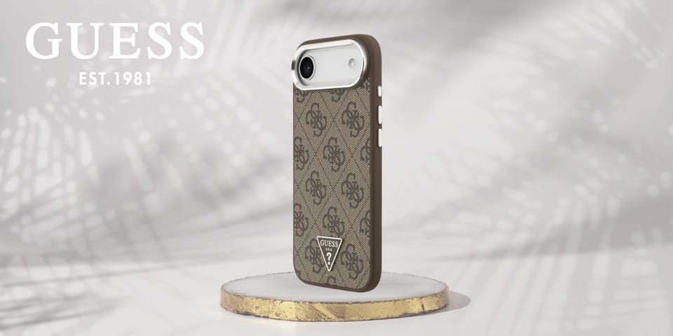 Etui Guess 4G Triangle Logo MagSafe do   iPhone Air brązowy srebrny