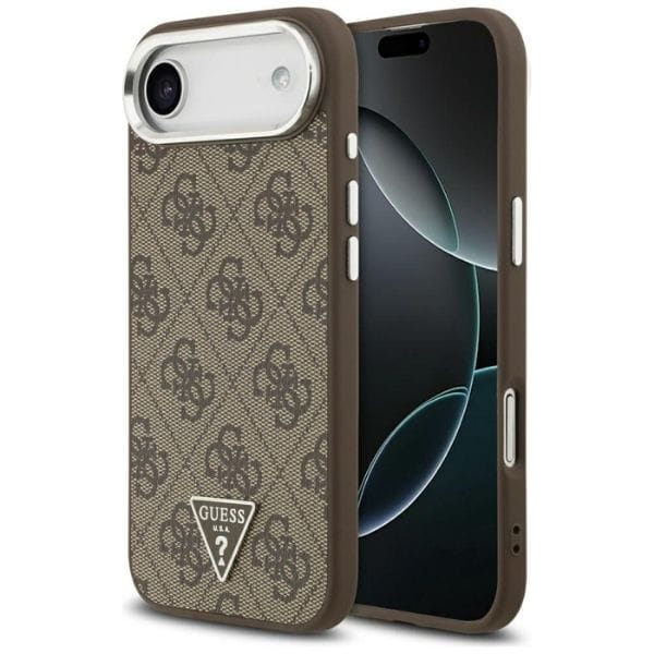 Etui Guess 4G Triangle Logo MagSafe do   iPhone Air brązowy srebrny