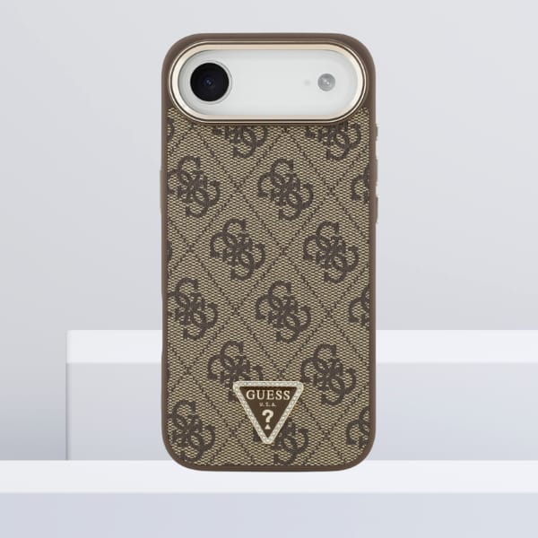 Etui Guess 4G Triangle Logo MagSafe do   iPhone Air brązowy złoty