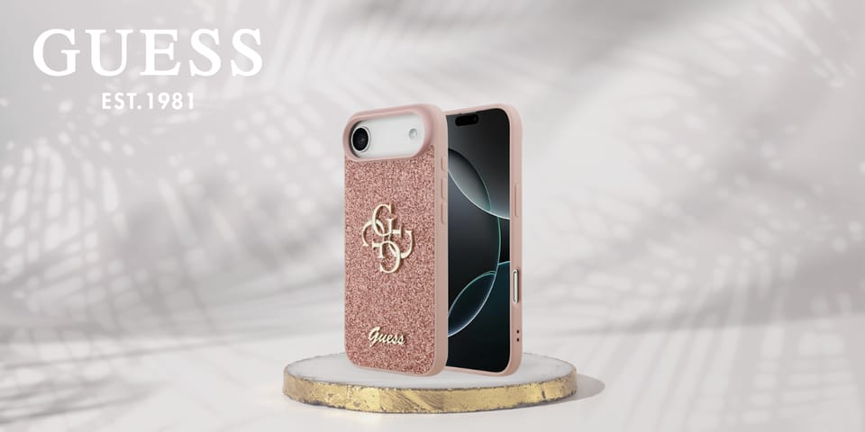 Etui Guess Fixed Glitter Big 4G do       iPhone Air różowy