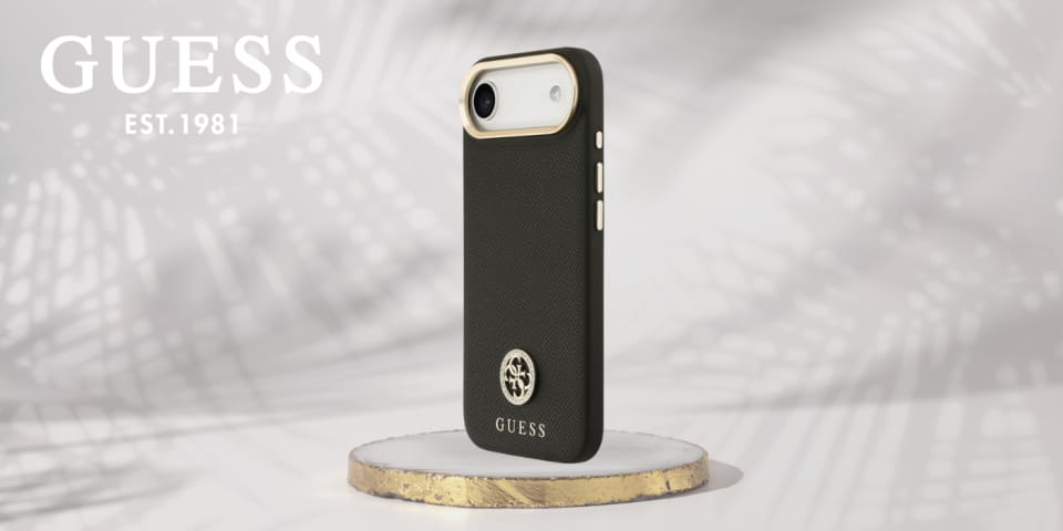 Etui Guess Grained Strass Logo MagSafe   do iPhone Air czarny