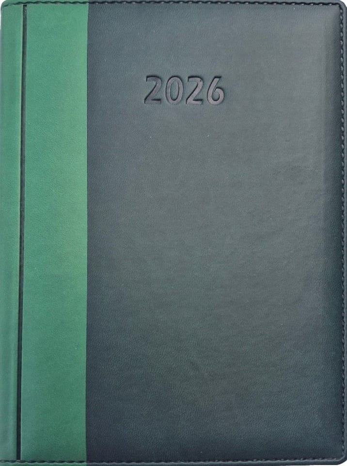 Terminarz A5 dzienny, okładka skóropodobna - szyta - wycinane registry K2 BESKIDY