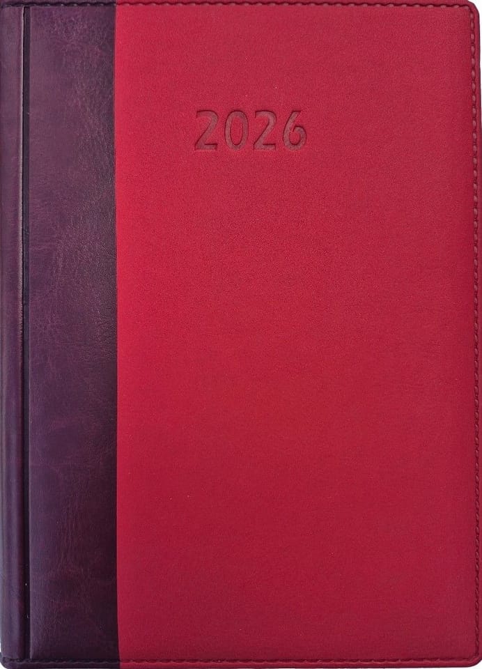 Terminarz A5 dzienny, okładka skóropodobna - szyta - wycinane registry K2 BESKIDY
