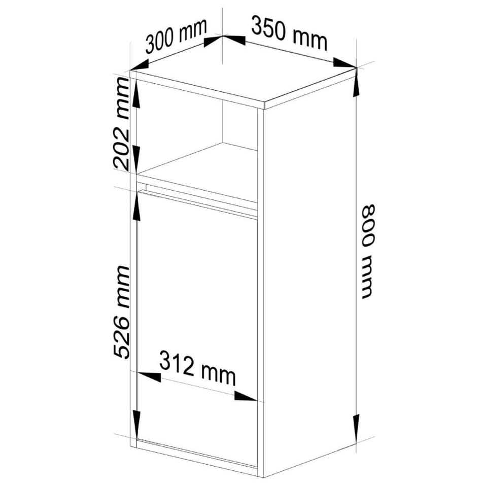Meble AKORD - Szafka łazienkowa AKORD VAMI Biała 35 cm 1 drzwi kolor Dąb Sonoma mat 3 półki 35x80x30 cm - Wymiary toaletki AKORD - 5901738165694