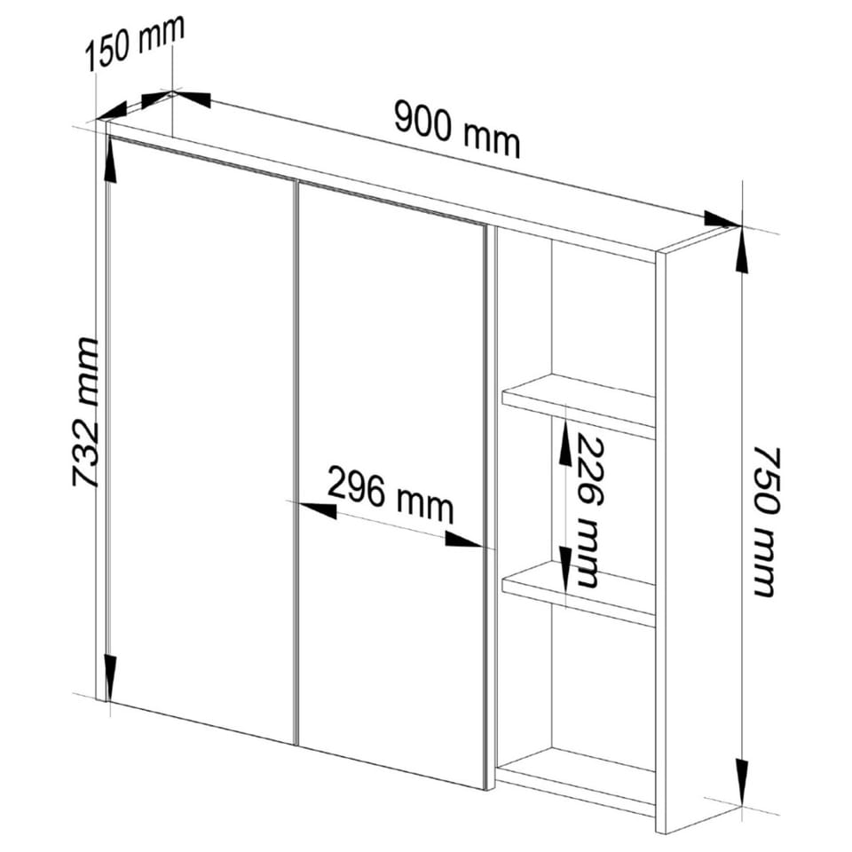 Meble AKORD - Szafka łazienkowa AKORD VAMI Biała 35 cm 1 drzwi kolor Dąb Sonoma mat 3 półki 35x80x30 cm - Wymiary toaletki AKORD - 5901738165694