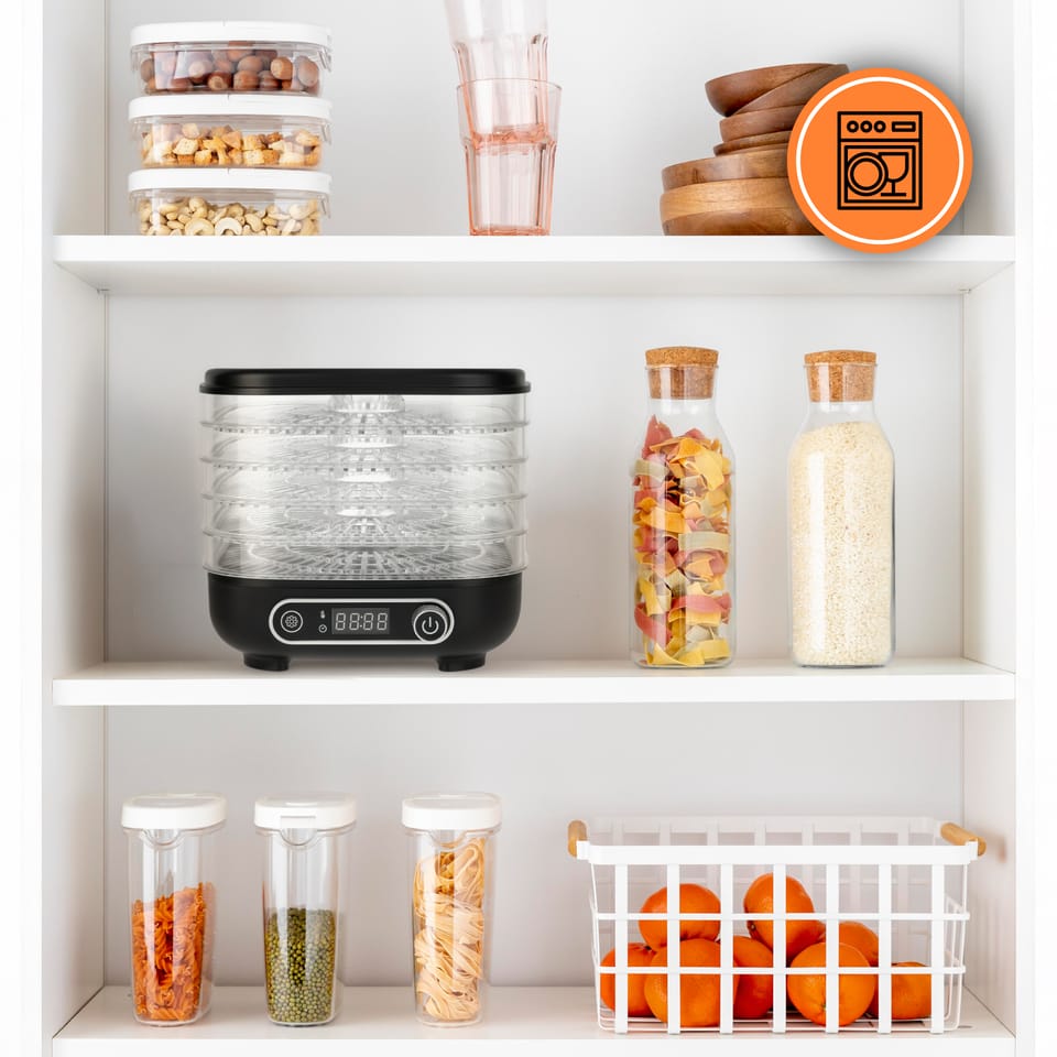 Mała suszarka do grzybów, warzyw, owoców 300W 5 sit termoobieg LCD Teesa