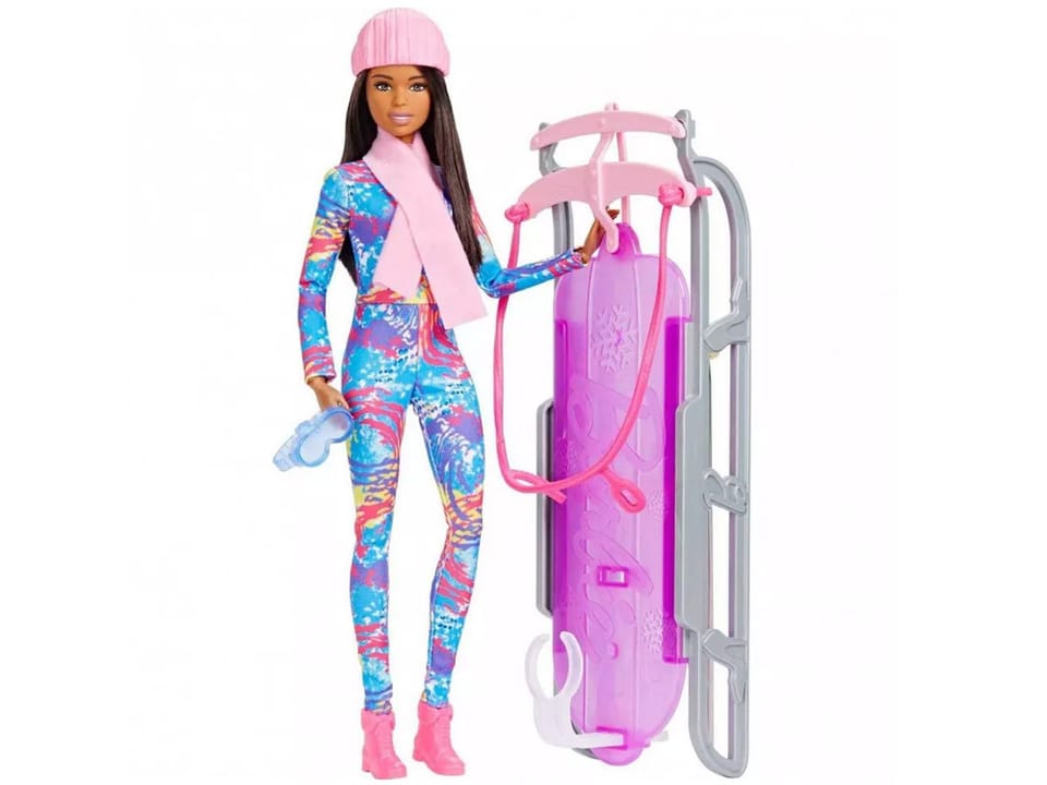 Mattel Barbie You Can Be Anything lalka ZIMOWA + sanki ZA6033
