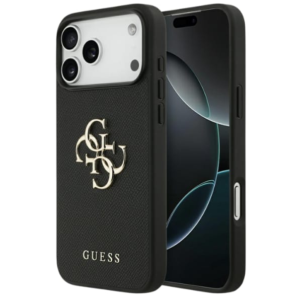 Etui Guess Grained Big 4G & Classic Logo do iPhone 17 Pro Max czarny