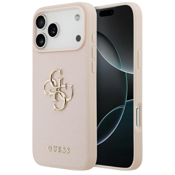 Etui Guess Grained Big 4G & Classic Logo do iPhone 17 Pro Max różowy
