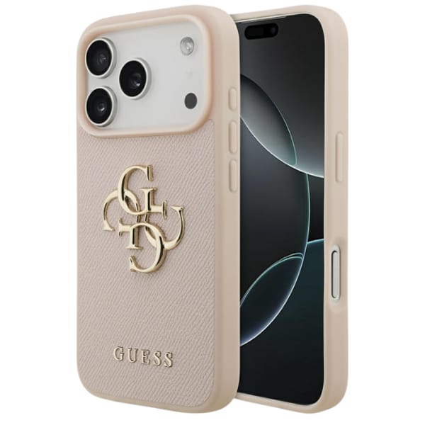 Etui Guess Grained Big 4G & Classic Logo do iPhone 17 Pro różowy