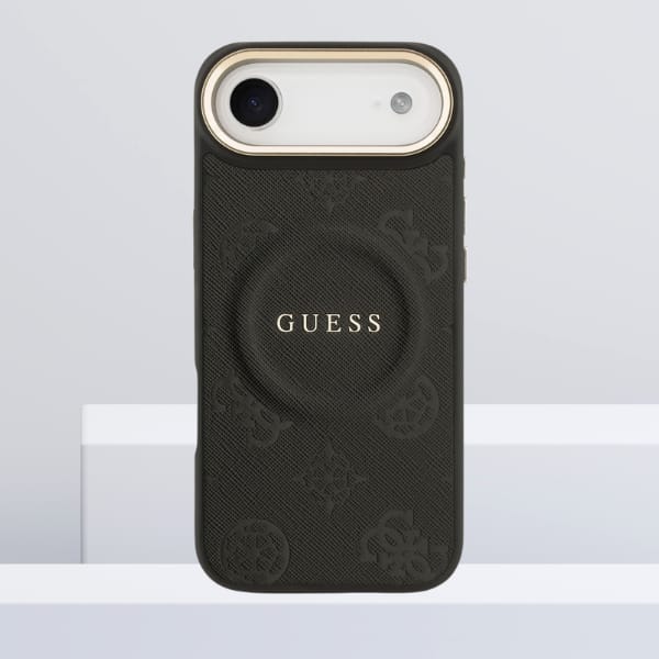 Etui Guess Peony Hot Stamp MagSafe do    iPhone Air czarny