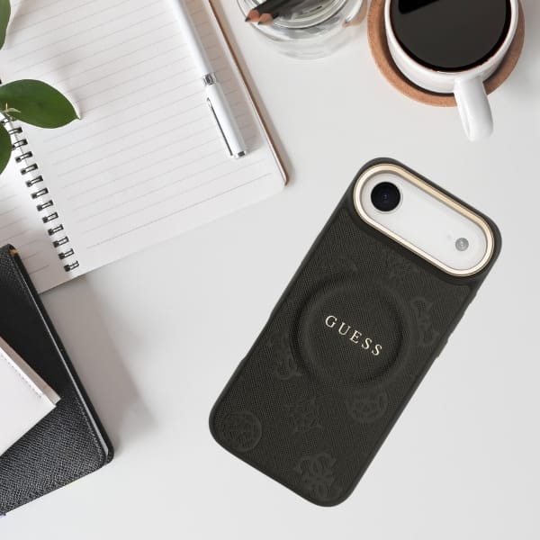 Etui Guess Peony Hot Stamp MagSafe do    iPhone Air czarny