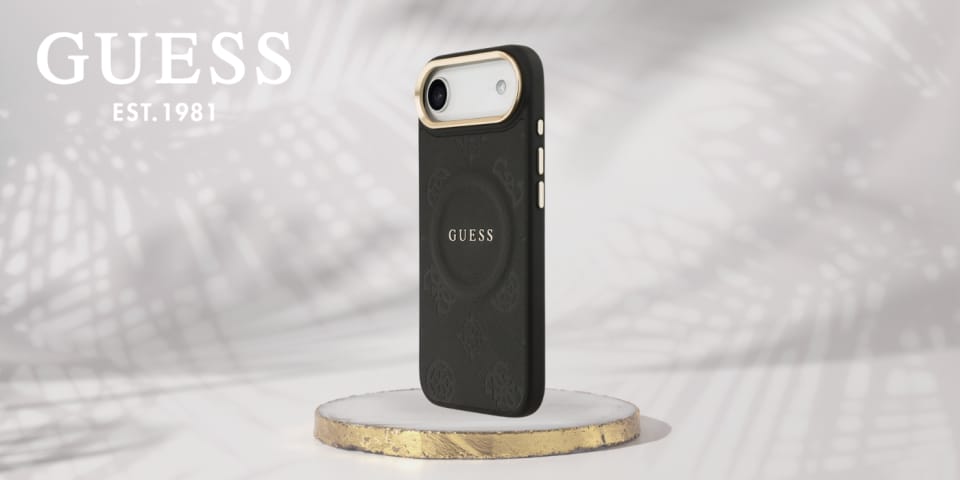 Etui Guess Peony Hot Stamp MagSafe do    iPhone Air czarny