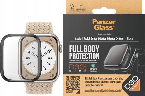 PanzerGlass Full Body Apple Watch 7/8/945mm D3O czarny/black 3690