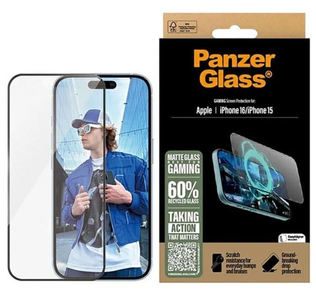 PanzerGlass Gaming Screen ProtectoriPhone 16 / 15 6.1" Ultra-Wide Fit 2857
