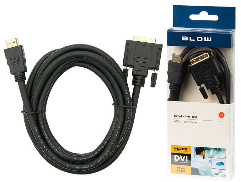 Przyłącze DVI - HDMI 3 metry Blow