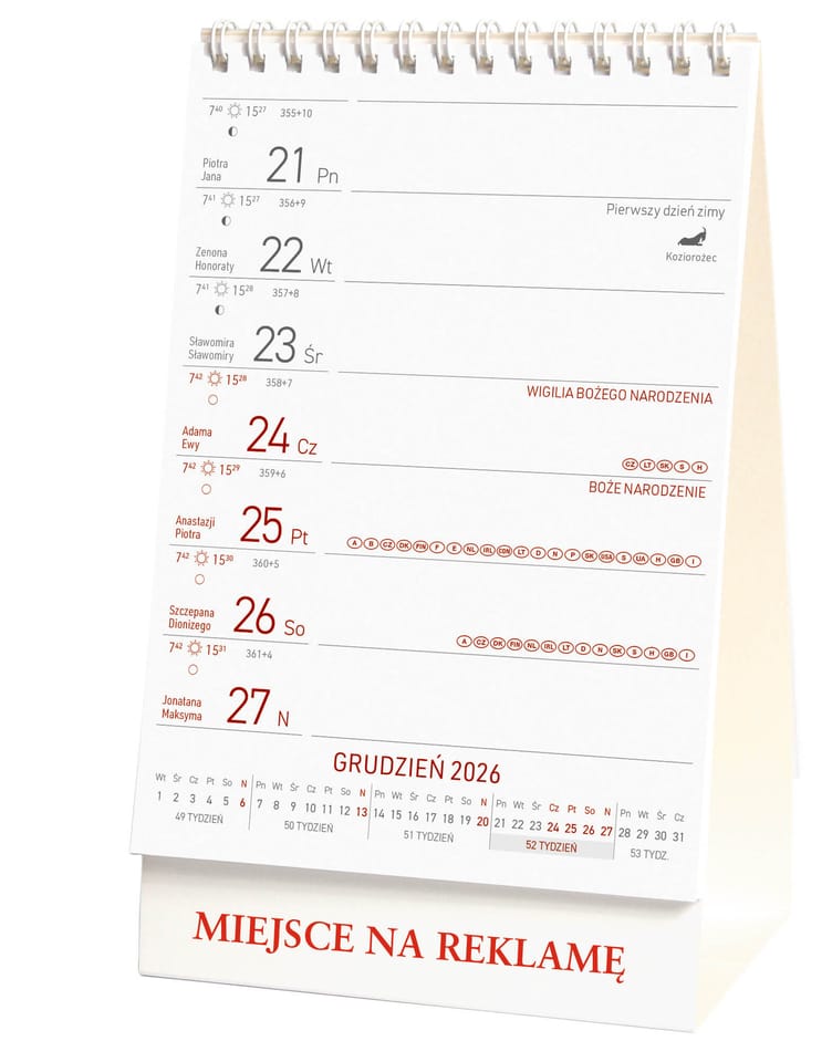 Kalendarz stojący 2026 KB037B Wokół Nas