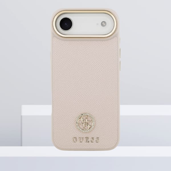 Etui Guess Grained Strass Logo MagSafe   do iPhone Air różowy