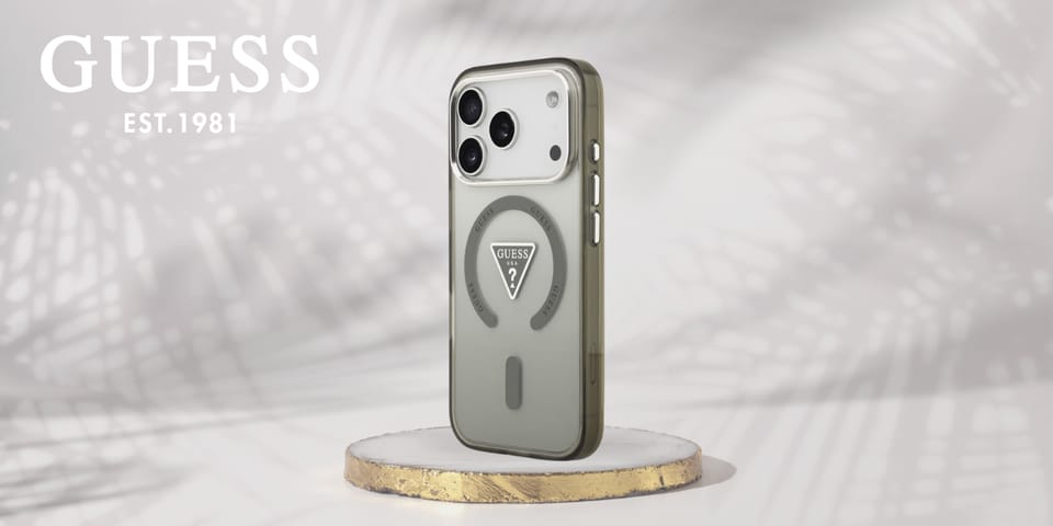 Etui Guess IML Gradient Triangle Logo    MagSafe do iPhone 17 Pro khaki