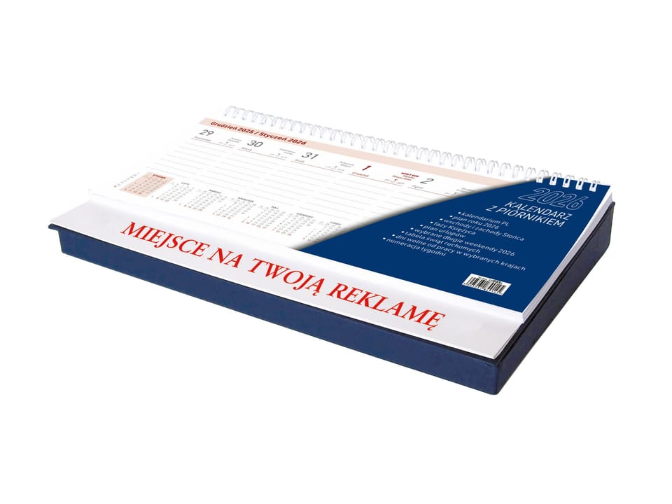 Kalendarz leżący z piórnikiem GRANATOWY KB033B Wokół Nas