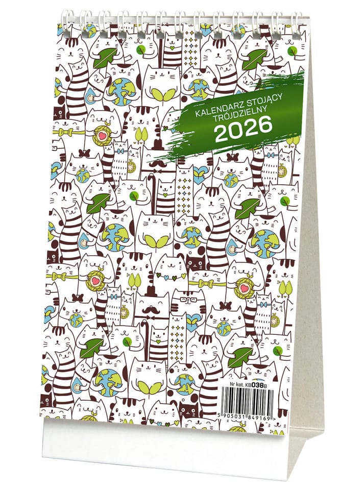 Kalendarz stojący trójdzielny 2026 KB038B Wokół Nas