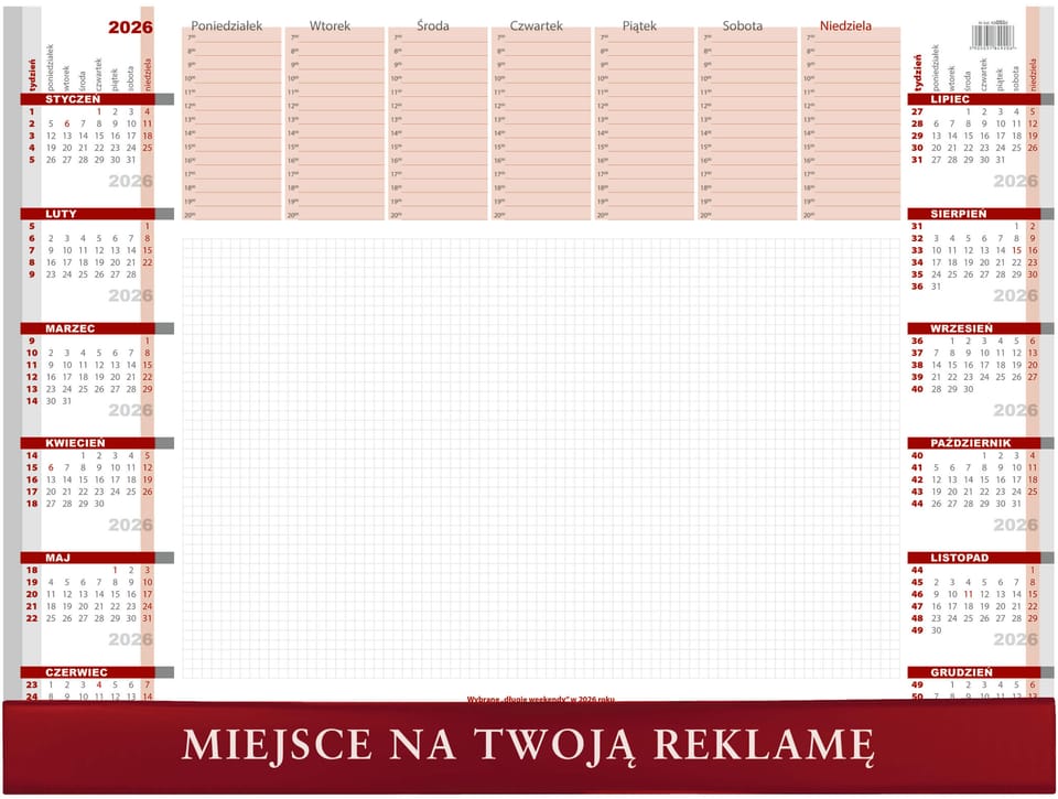 Biuwar z listwą 550x410mm 2026 KB051B Wokół Nas
