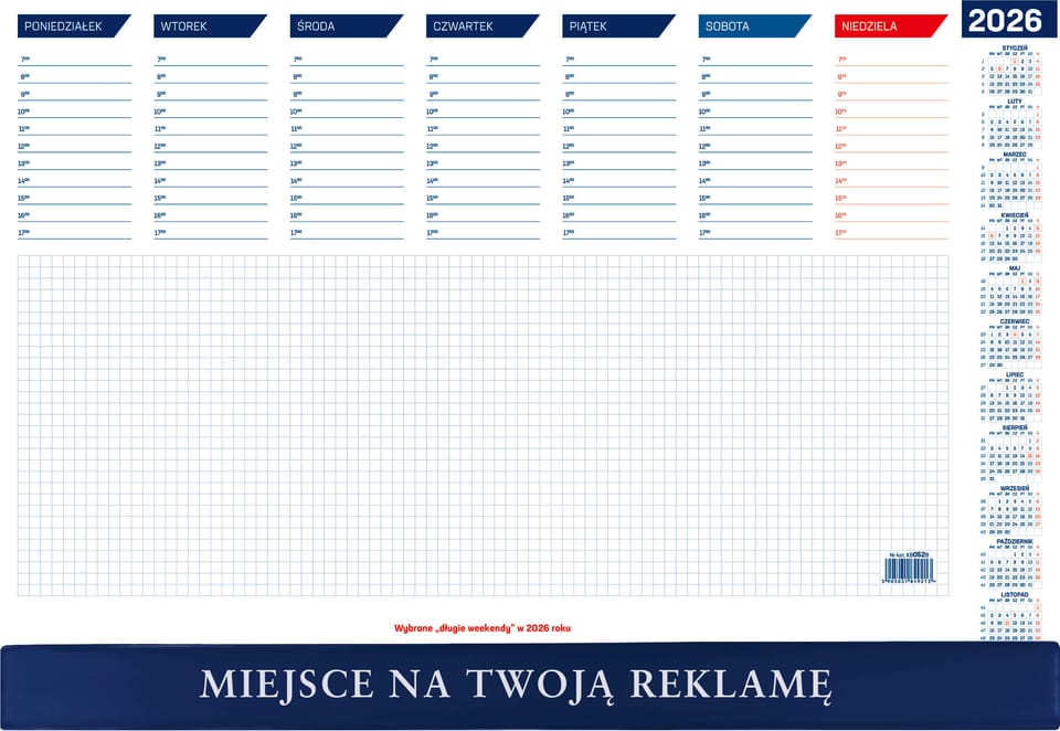 Biuwar mały z listwą 465x320mm 2026 KB052B Wokół Nas