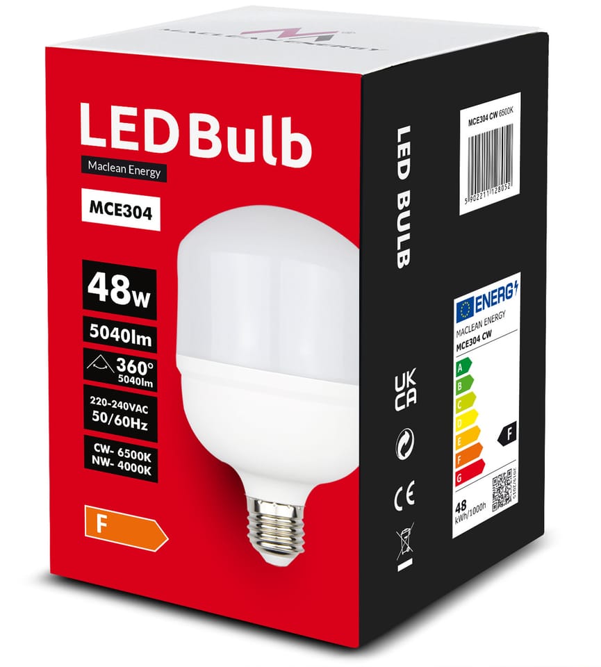 Żarówka LED 48W, E27, 220-240V, neutralna biała, 4000K, 5040lm, MCE304 NW